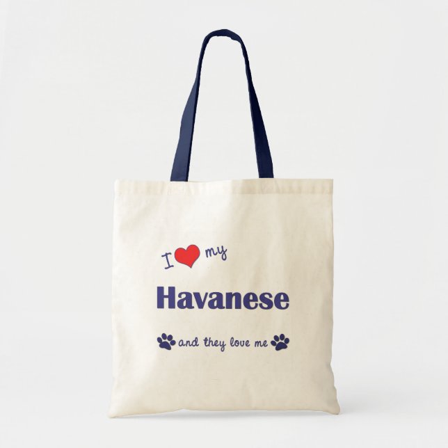 Jag älskar min Havanese (åtskilliga hundar) Tygkasse (Framsidan)