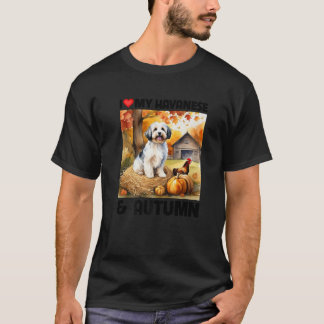 Jag älskar min Havanese och höstlöv pumpa T Shirt