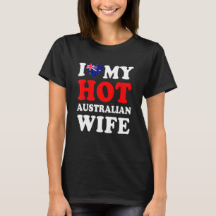 Jag älskar min heta australienska fru rolig make p t shirt
