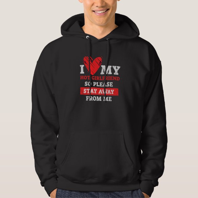 Jag älskar min heta flickvän  Gf Jag älskar min he Hoodie (Framsida)