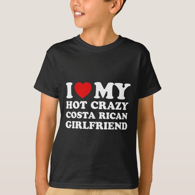 Jag älskar min heta galna costaricanska flickvän V T Shirt (Framsida)