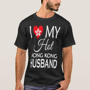 Jag älskar min heta Hong Kong-make  Hong Kong Flag T Shirt