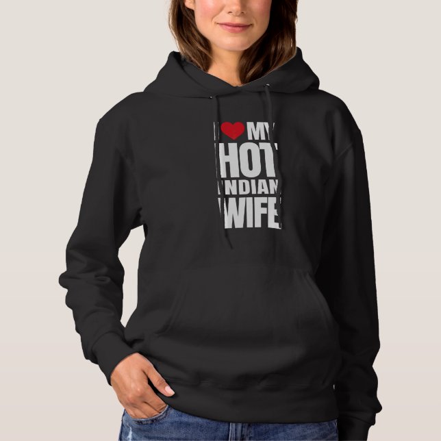 Jag älskar min heta indiska fru t shirt (Framsida)
