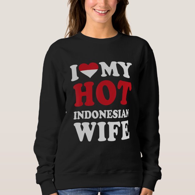 Jag älskar min heta indonesiska fru rolig make pre t shirt (Framsida)