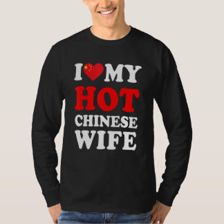 Jag älskar min heta kinesiska fru rolig make prese t shirt