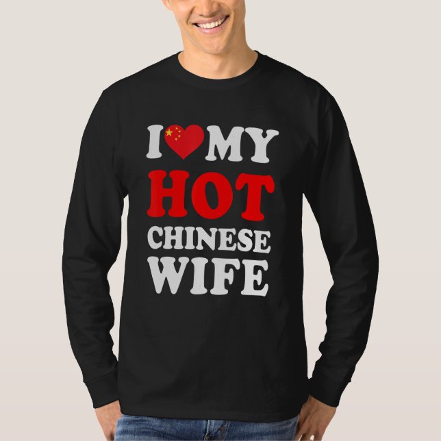 Jag älskar min heta kinesiska fru rolig make prese t shirt (Framsida)