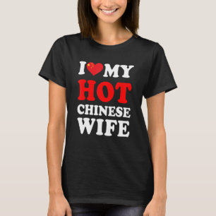 Jag älskar min heta kinesiska fru rolig make prese t shirt