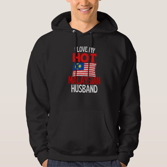 Jag älskar min heta malaysiska make  Malaysia Rela Hoodie (Framsida)