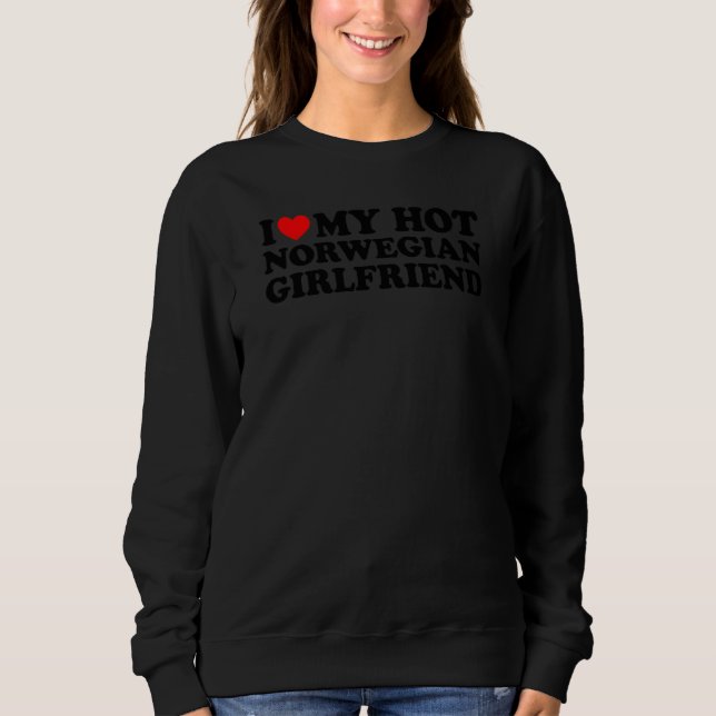 Jag älskar min heta norska flickvän t shirt (Framsida)