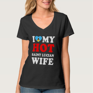 Jag älskar min heta Saint Lucianska fru rolig make T Shirt