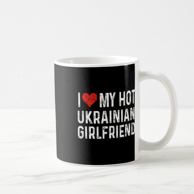 Jag älskar min heta ukrainska flickvän - Hjärtat r Kaffemugg (Höger)