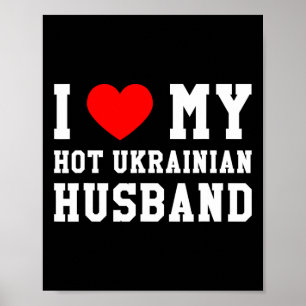 Jag älskar min heta ukrainska make röda hjärta poster