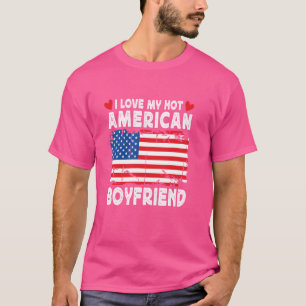 Jag älskar min hette amerikanska pojkvän Couple Am T Shirt