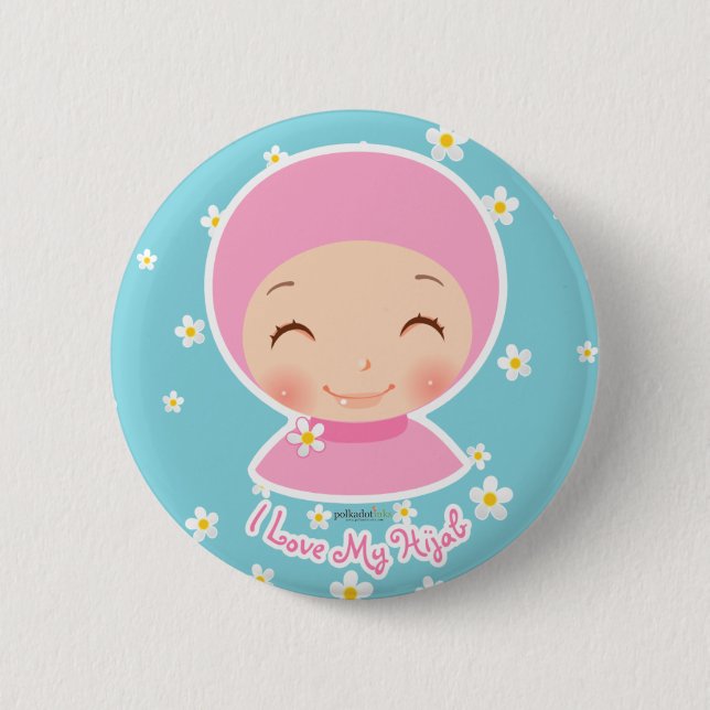 Jag älskar min Hijab klämmer fast Knapp (Framsida)