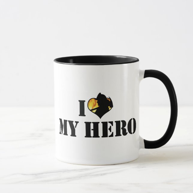 Jag älskar min hjälte mugg (Höger)