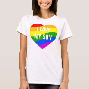 Jag älskar min hjärta för Sonregnbågefärger T-shirt