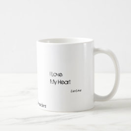 Jag älskar min hjärta, mig tackar min andedräkt kaffemugg