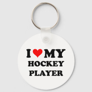 Jag älskar min hockeyspelare nyckelring