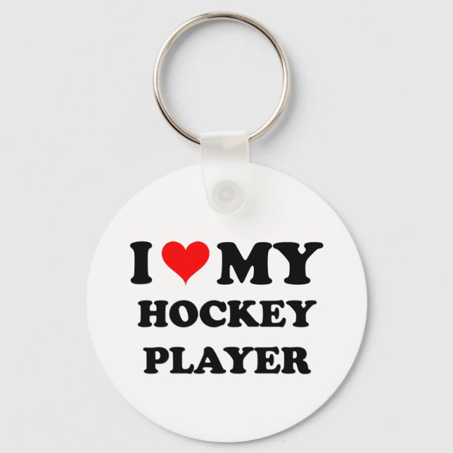 Jag älskar min hockeyspelare nyckelring (Framsida)