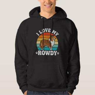 Jag älskar min högljudda Sheltie Retro Hund Hoodie