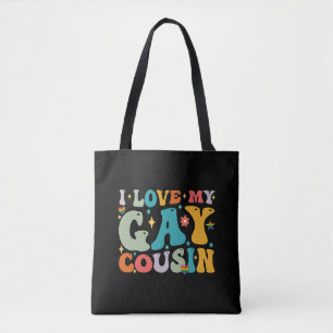 Jag älskar min homosexuelle kusin Groovy Rainbow H Tygkasse