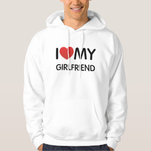 Jag älskar min Hooded tröja för flickvännen Sweatshirt Med Luva