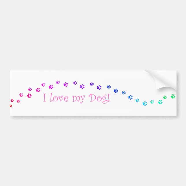 Jag älskar min hund! Bildekal (Framsidan)