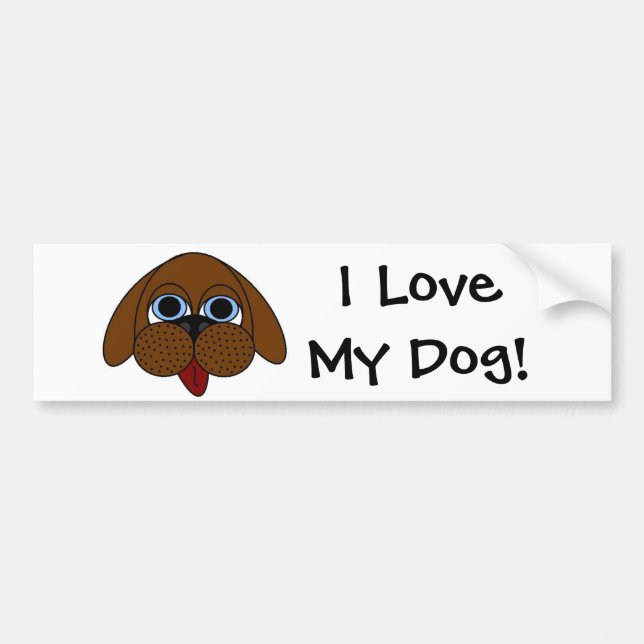 Jag älskar min hund! Bildekal (Framsidan)