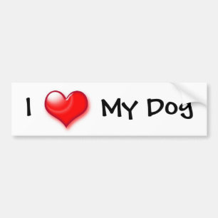 Jag älskar min Hund Bildekal