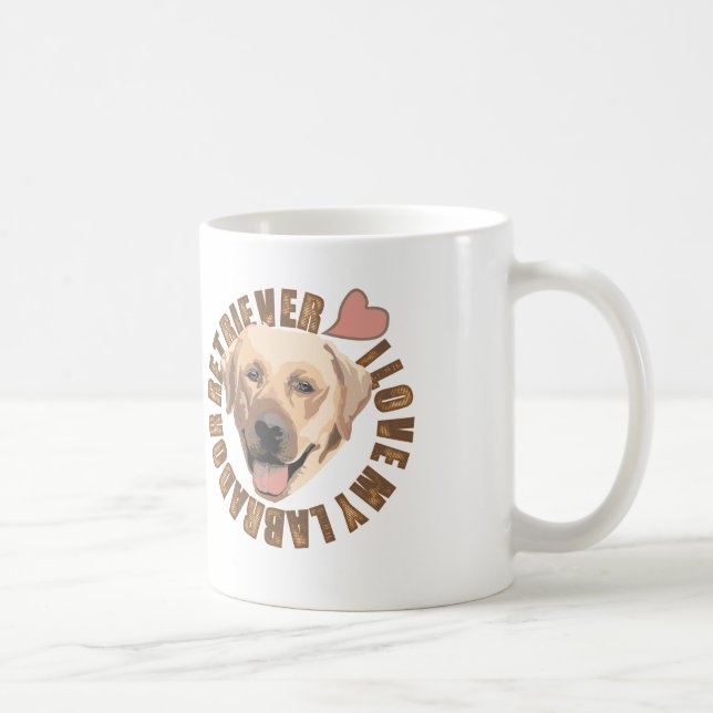 Jag älskar min hund - den Labrador retrieveren Kaffemugg (Höger)