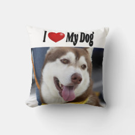 Jag älskar min hund foto kudde