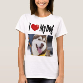 Jag älskar min hund foto t shirt