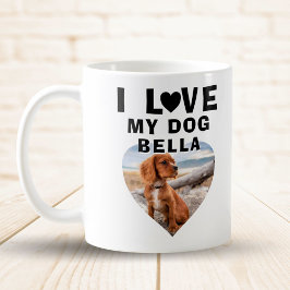 Jag älskar min hund Hjärtfoto Hundnamn Kaffemugg