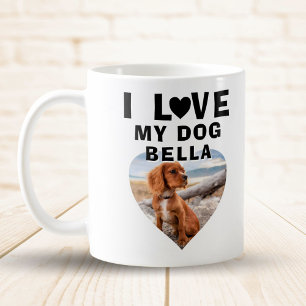 Jag älskar min hund Hjärtfoto Hundnamn Kaffemugg