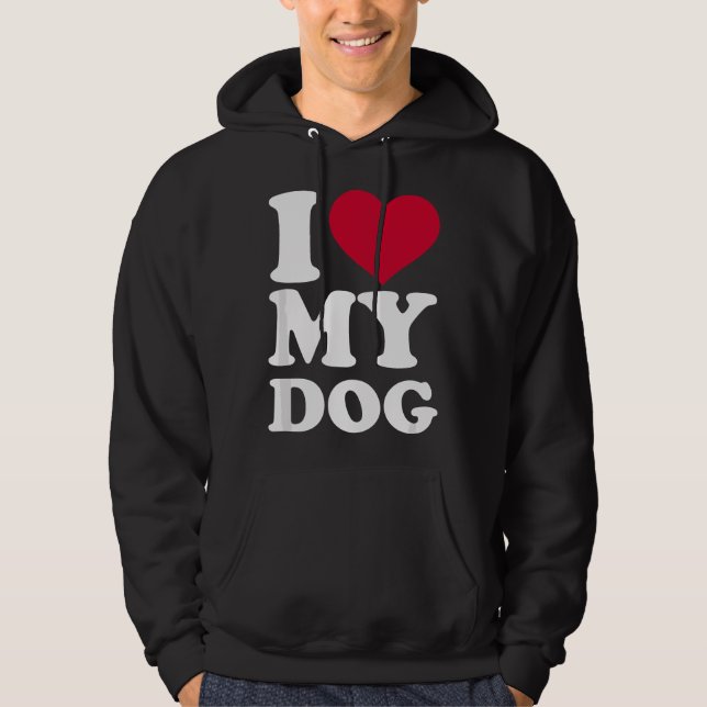 Jag älskar min hund  hoodie (Framsida)