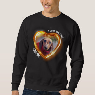 Jag älskar min hund Husdjur Lysande hjärta Lång Ärmad Tröja