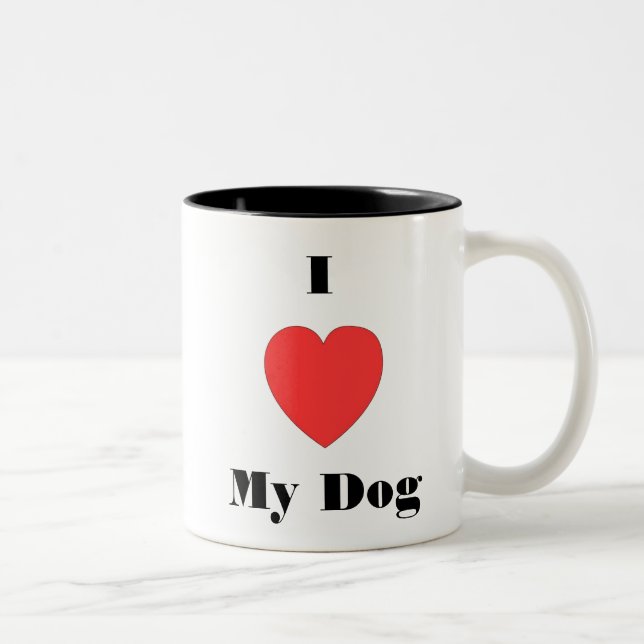 Jag älskar min Hund kaffe Mugg (Höger)