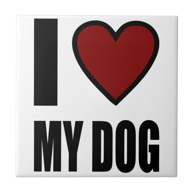 Jag älskar min hund kakelplatta (Framsidan)