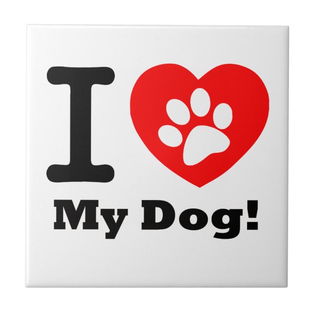Jag älskar min hund kakelplatta (Framsidan)