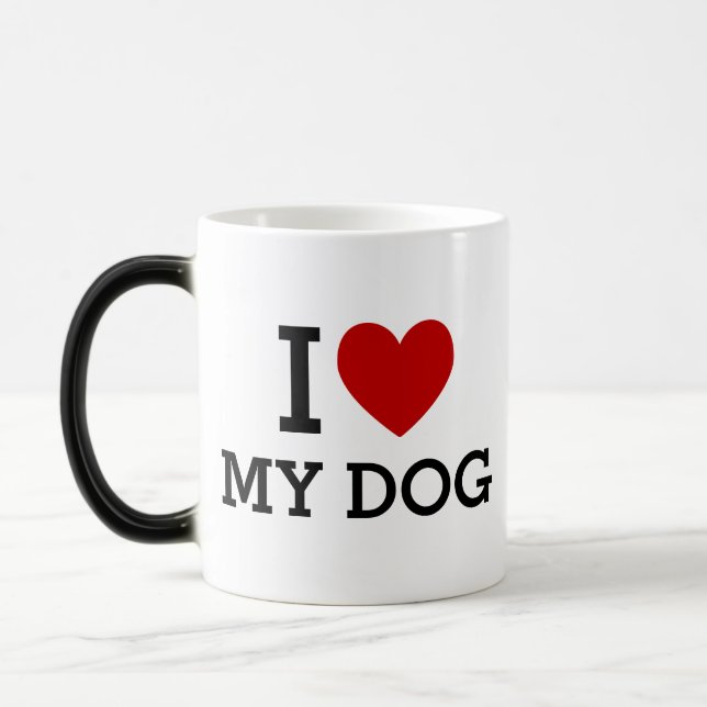 Jag älskar min hund-mugg – Söt present till hundäl Magisk Mugg (Vänster)
