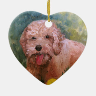 Jag älskar min hund Oranament Goldendoodle Julgransprydnad Keramik