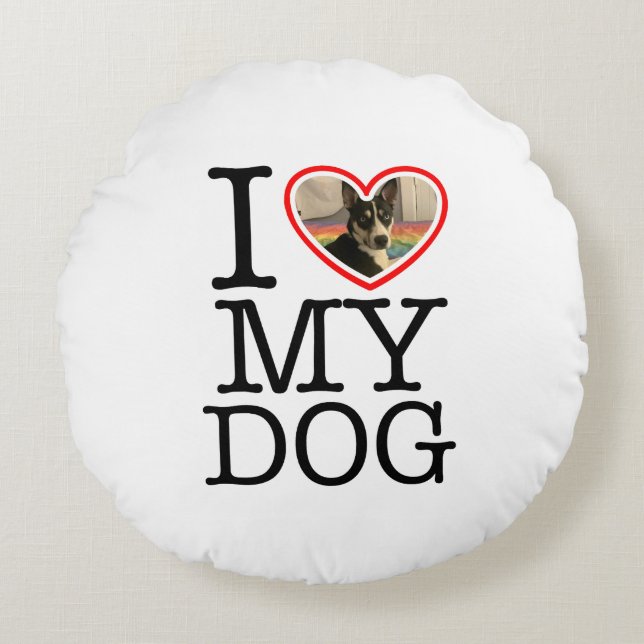 Jag älskar min hund personlig kudde (Framsidan)