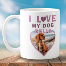 Jag älskar min hund Pink Heart Photo Hundnamn