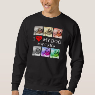 JAG ÄLSKAR MIN HUND Pop Art Husdjursälskare Lång Ärmad Tröja