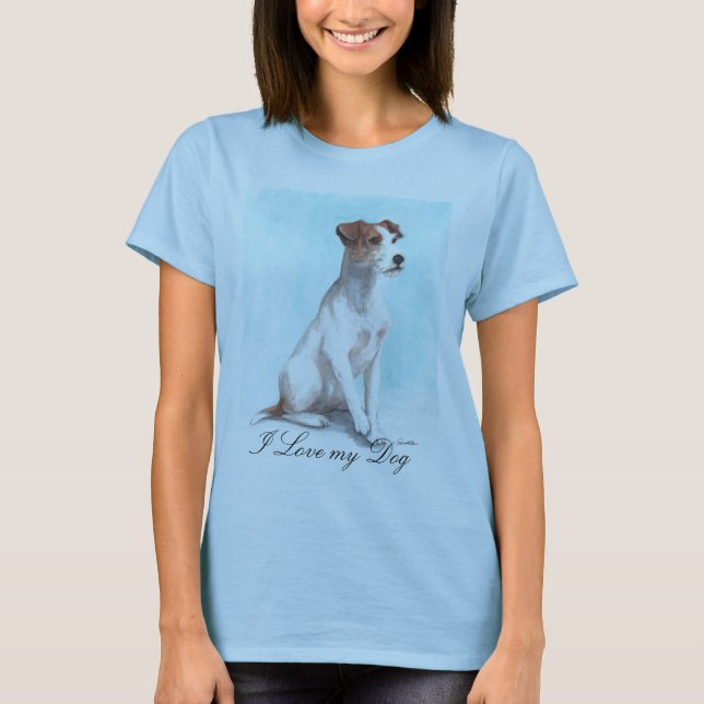Jag älskar min hund t-shirt (Framsida)
