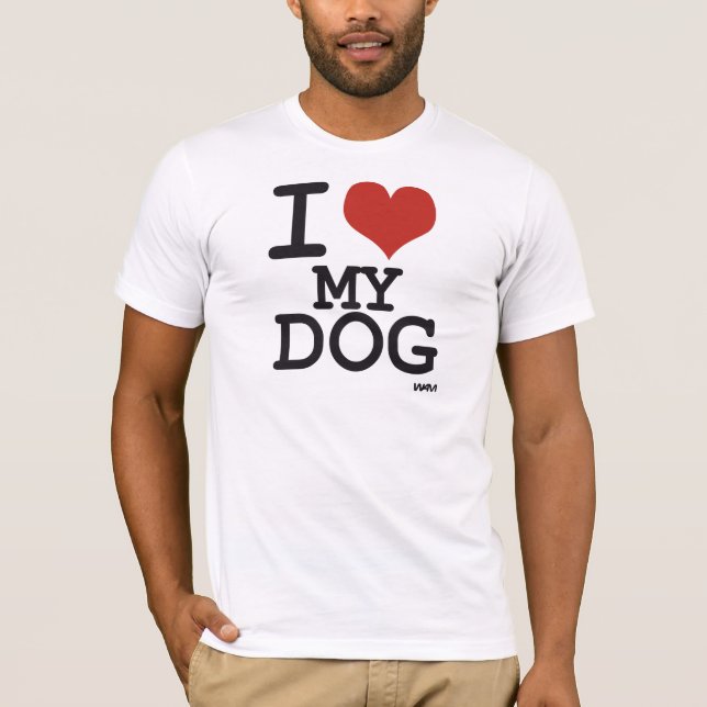 Jag älskar min hund t-shirt (Framsida)