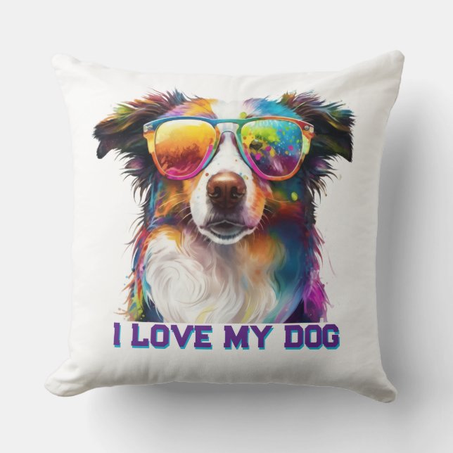 JAG ÄLSKAR MIN HUNDKUDD  KUDDE (Framsida)