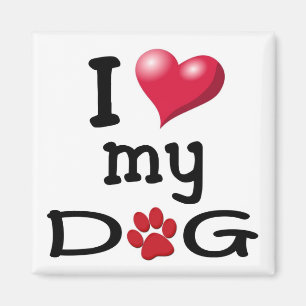 Jag älskar min hundmagnet magnet
