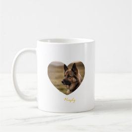 Jag älskar min hunds anpassade bild och namn kaffemugg
