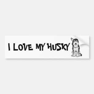 Jag älskar min Husky bildekal